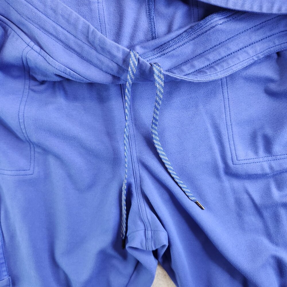 Jaanuu Scrub Pants Womens 2X Blue 10 Pocket Jogger Cargo Jersey Knit Drawstring - Picture 3 of 15